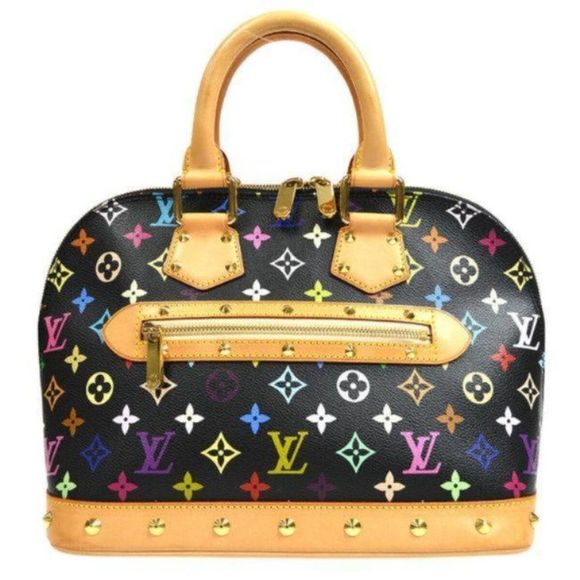 Louis Vuitton Alma Black Monogram Multicolore Canvas Tote - Picture 1 of 8
